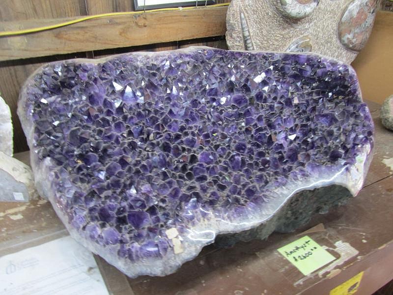 Exhibits at Wegner Crystal Mine include a magnificent amethyst.
(Special to the Democrat-Gazette/Marcia Schnedler)