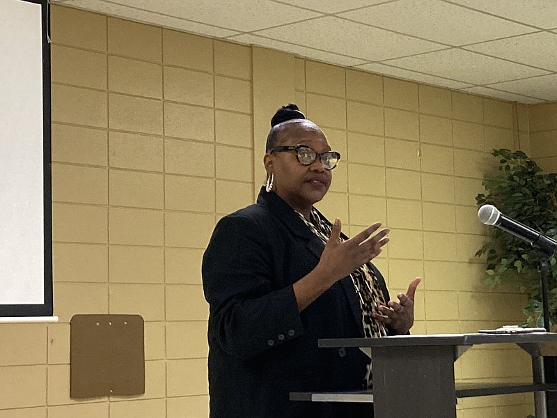 State Rep. Vivian Flowers told NAACP members and guests on Thursday night that she would support a sales tax that requires more transparency and accountability than Go Forward Pine Bluff now provides. (Pine Bluff Commercial/Byron Tate)