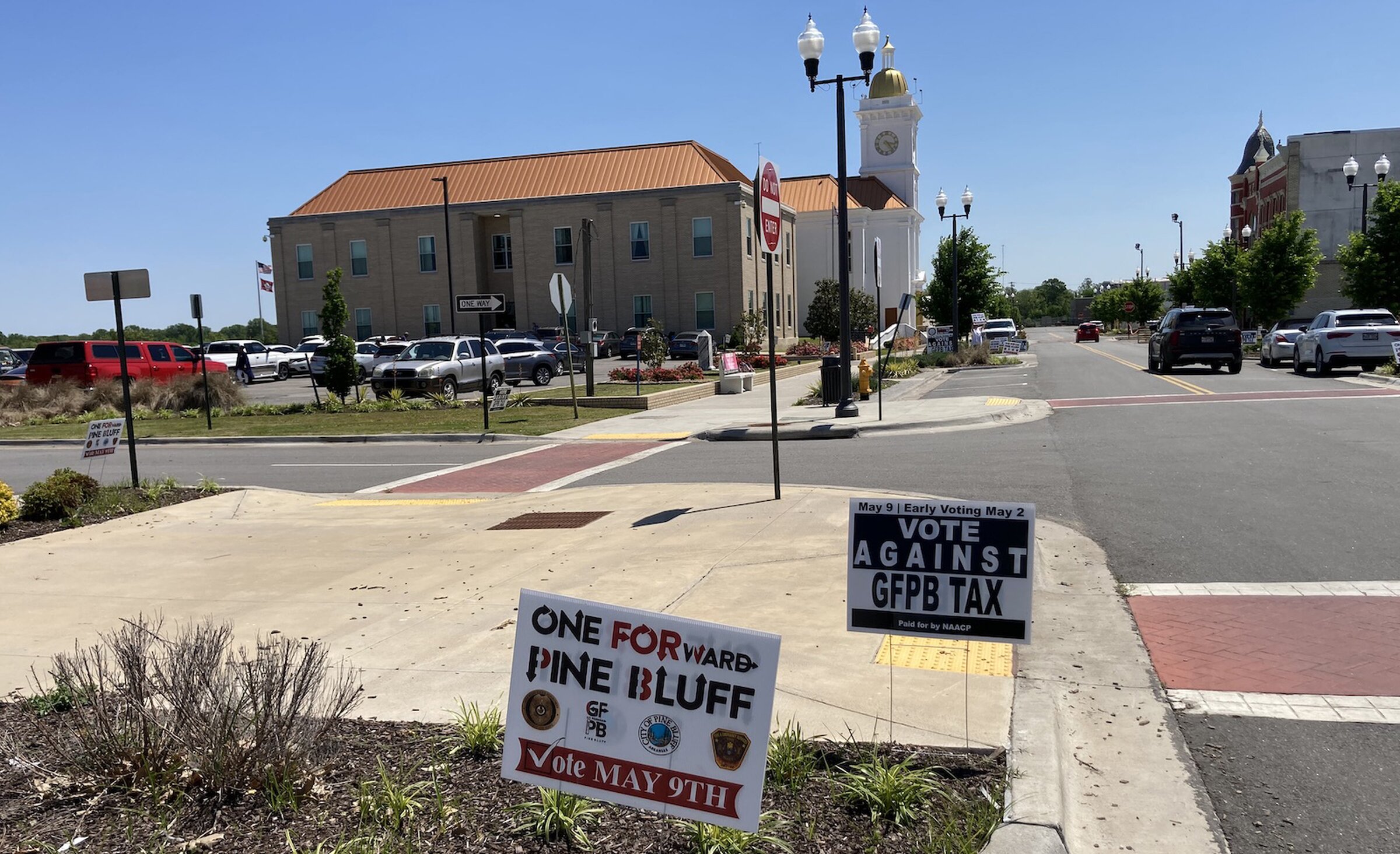 Signs are popping up