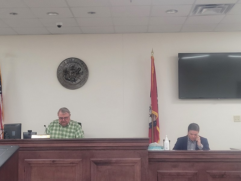 Photo by Bradly Gill
Ouachita County Judge Robert McAdoo oversees Tuesday night's Quorum Court meeting.