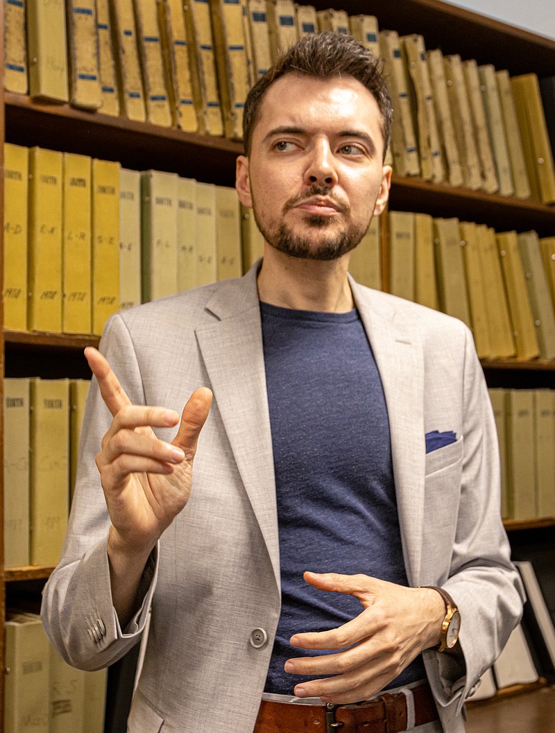 Josh Cobb/News Tribune photo: Dylan Bryant speaks about his job as the Chief of the Missouri Department of Health and Senior Services. Dylan has been the Chief of the Missouri Department of Health and Senior Services since July of 2022.