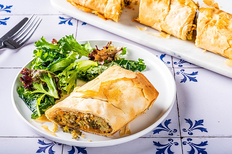 Cheesy broccoli strudel is a taste of the Moosewood cookbook's magic. Photo for The Washington Post by Rey Lopez