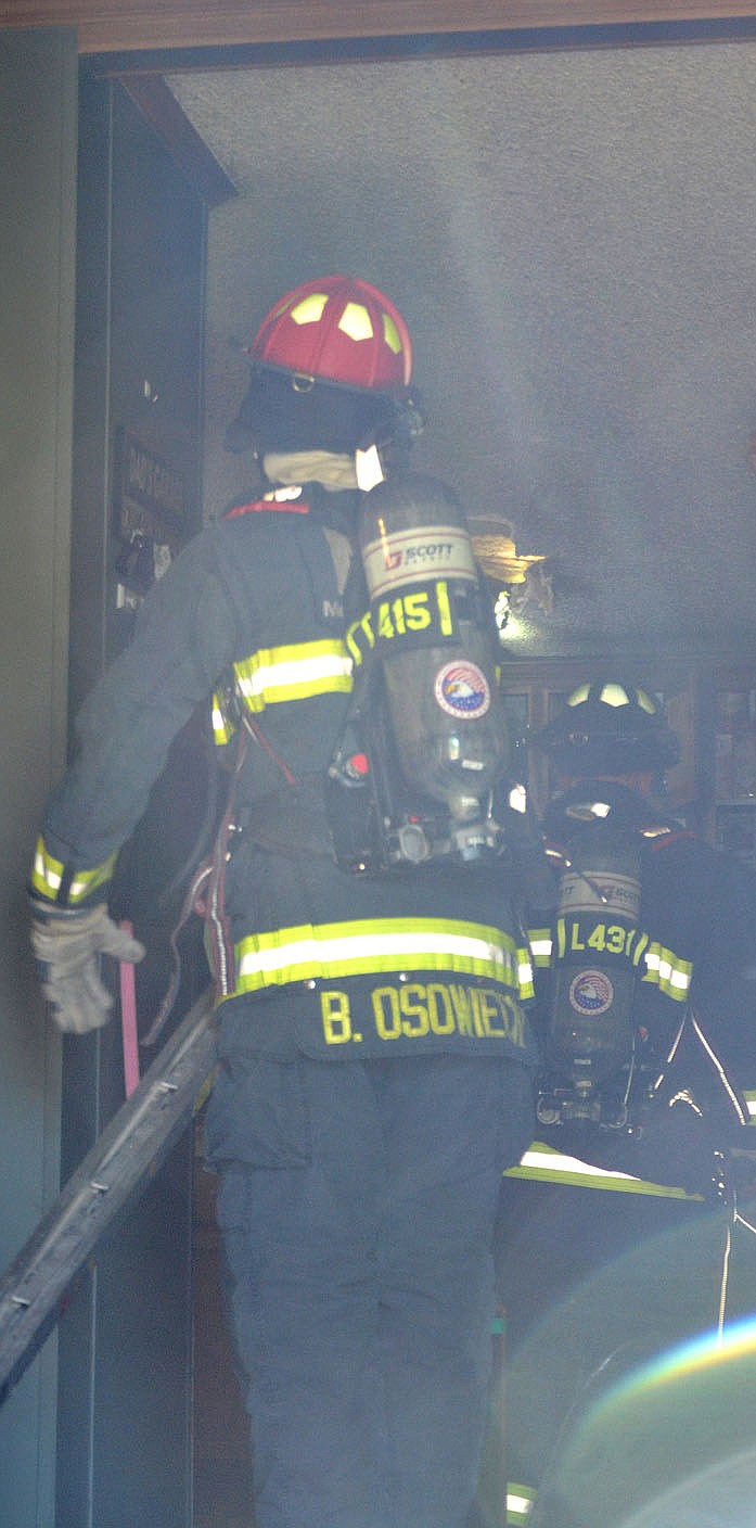 Annette Beard/Pea Ridge TIMES
Pea Ridge and Little Flock firefighters were dispatched to a structure fire at 2376 John W. Montgomery Circle just before 2:30 p.m. Monday, May 8.