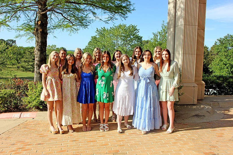 The 78th Hot Springs Debutantes are, from left, Audrey Wacaster, Sophia Johnson, Chloe Carson, Adeline Brasfield, Annaclaire Berry, Karli Fountain, Jillian Tankersley, Maddie Bratton, Bethany Pack, Alyssa DeLee, Piper Hernandez, Chloe Graves, and Serenity Bagley. Not pictured is Gabriella Fisher. - Photo by James Leigh of The Sentinel-Record
