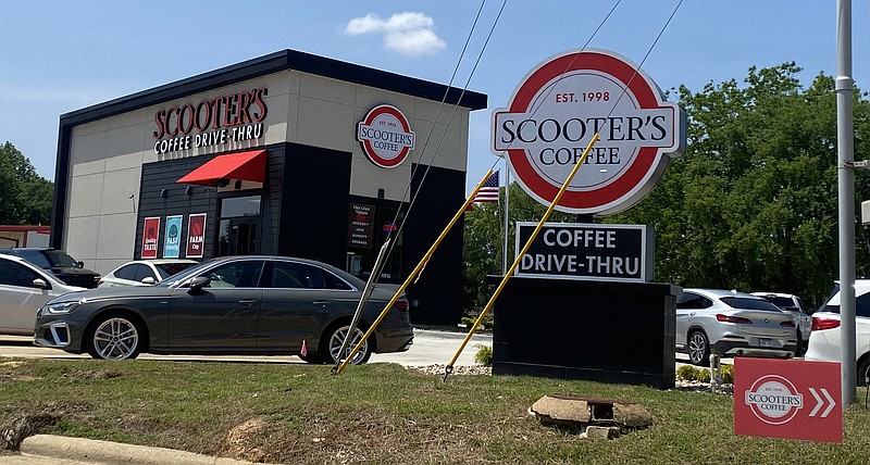 Drive-through Scooter's Coffee, shown, opened Tuesday, May 9, 2023, at 3107 Richmond Road in Texarkana, Texas. The shop serves a variety of coffees, smoothies, teas and food and is open 5:30 a.m. to 8 p.m. daily. (Texarkana Gazette Staff photo by Sharda James)