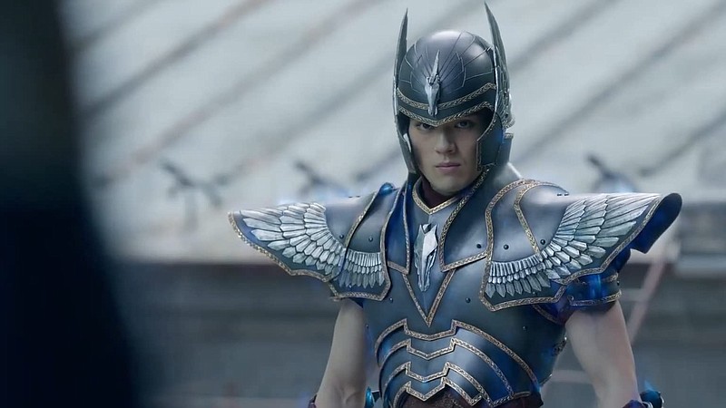 Seiya (Mackenyu) kitted out in his Pegasus Armor in Knights of the Zodiac