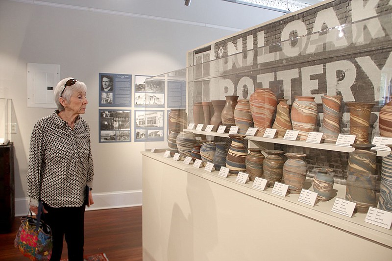 Gallery displays Arkansas Missionware Swirl pottery Washington County