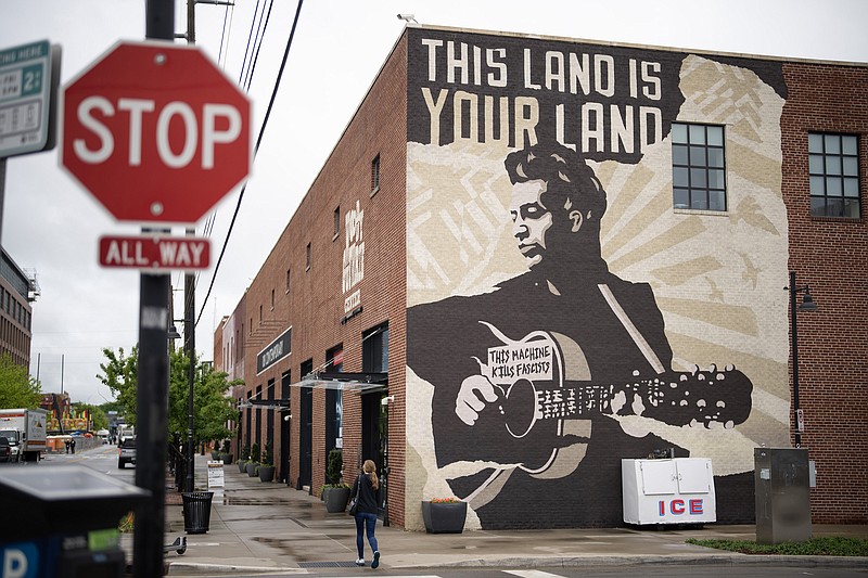 The exterior of the Woody Guthrie Center, right next door to the Bob Dylan Center in Tulsa, Oklahoma, on May 5, 2022. After a weekend of VIP events the Bob Dylan Center in Tulsa opened to the general public on May 11, 2022. (Jeff Wheeler/Minneapolis Star Tribune/TNS)