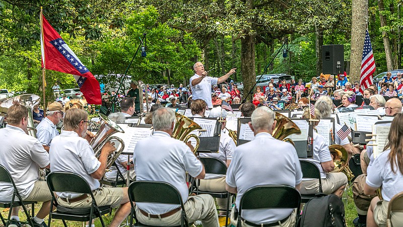 Artistic Director and Principal Conductor Craig Hamilton leads the Hot Springs Concert band in its 2022 Memorial Day Concert in Whittington Park. - Submitted photo