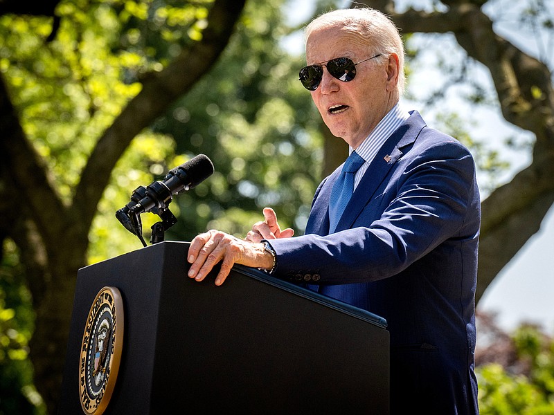 President Biden delivers remarks in the Rose Garden at the White House in Washington on April 21. MUST CREDIT: Washington Post photo by Bill O'Leary