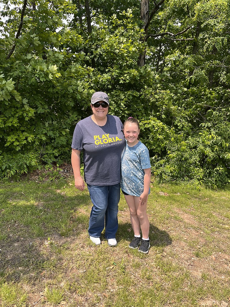 Morgan Slatten/Fulton Sun
Avery Young and her mother, Autumn, pose for a photo. Avery, an 11-year-old fifth grader at South Callaway Elementary School, will clean and decorate the Mokane Cemetery for Memorial Day weekend.