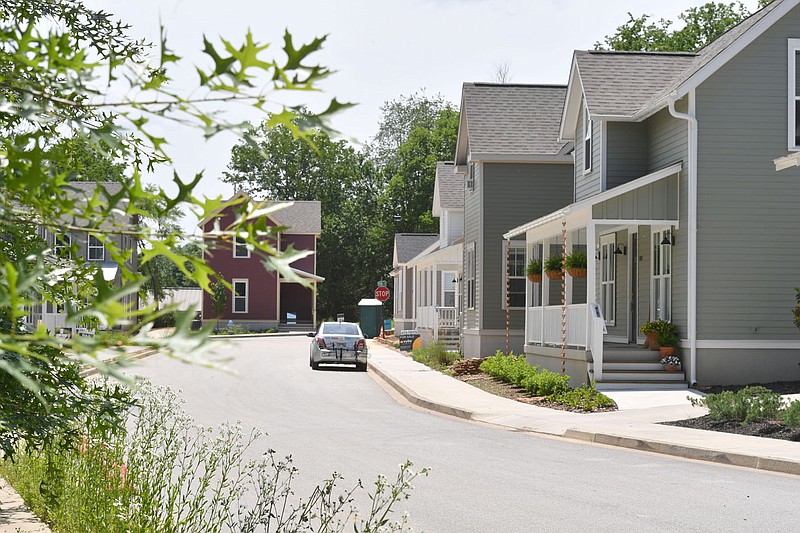 Houses are seen Wednesday, May 24, 2023, in the Willow Bend neighborhood in south Fayetteville. Public-private partnerships are a viable, but limited, way to help relieve housing costs, professionals say. Visit nwaonline.com/photo for today's photo gallery. 
(NWA Democrat-Gazette/Andy Shupe)