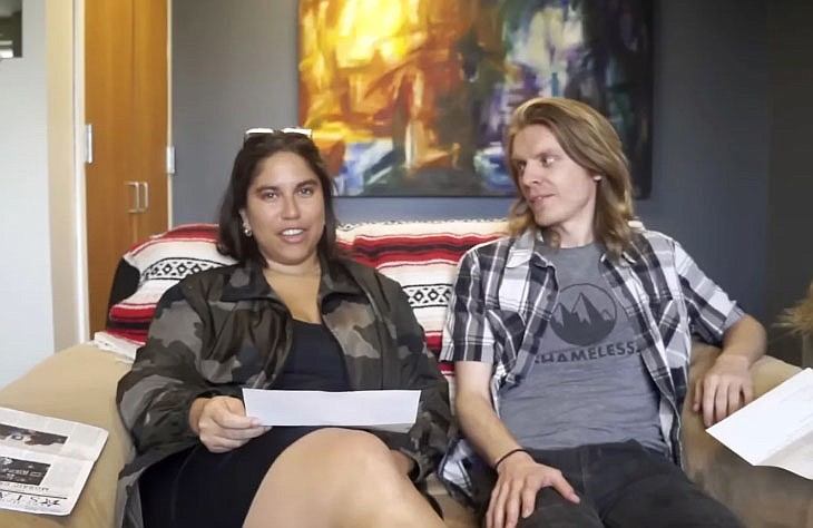 Raegan Zelaya (left) and Shua Wilmot, shown in an image from a YouTube video, said they were fired from their jobs at Houghton University in New York after refusing to remove their pronouns from their email signatures.

(Associated Press/Malcolm Davon Smith)