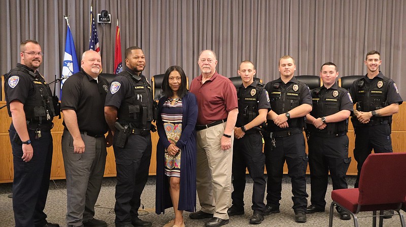 Photo courtesy Fulton Police Department: 
New police officers were sworn into the City of Fulton Police Department on May 23.