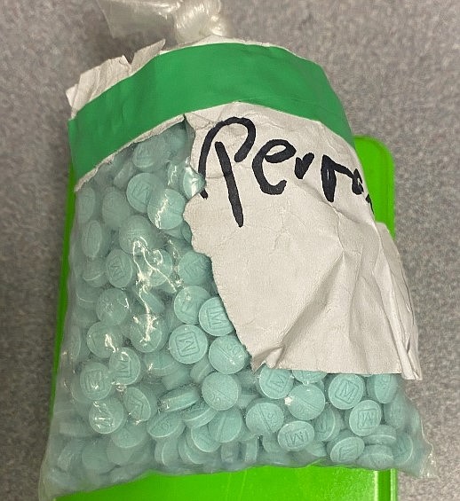 Courtesy/Jefferson City Police Department
A bag of 900 M30 fentanyl pills was allegedly found during a traffic stop.