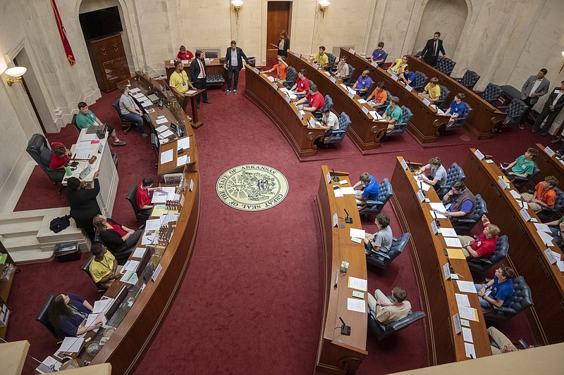 Delegates are seen inside the Capitol during the 82nd Arkansas Boys State in Little Rock. The weeklong gives students across the state the opportunity to participate in a mock government. It concludes Friday, June 2. (Photo courtesy of Arkansas Boys State)