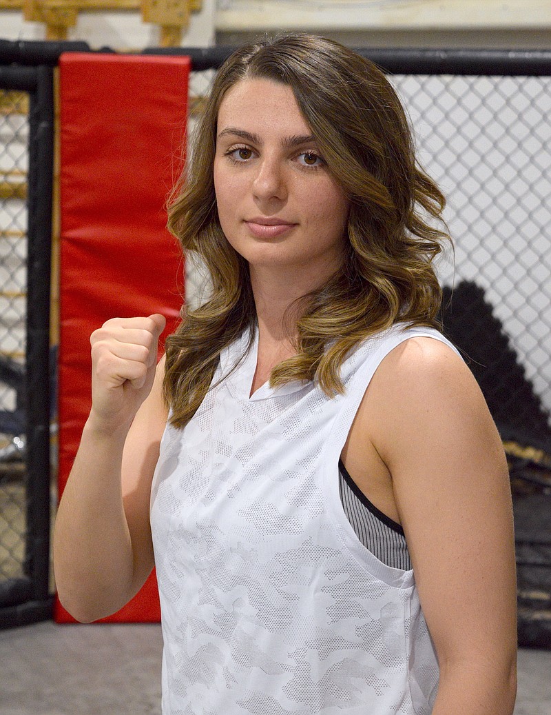 Adriana Dragoi, an RN at National Park Medical Center, is shown at Off the Chain MMA in Hot Springs. Dragoi was 5-0 in her amateur career and has now turned pro. - Photo by Donald Cross of The Sentinel-Record