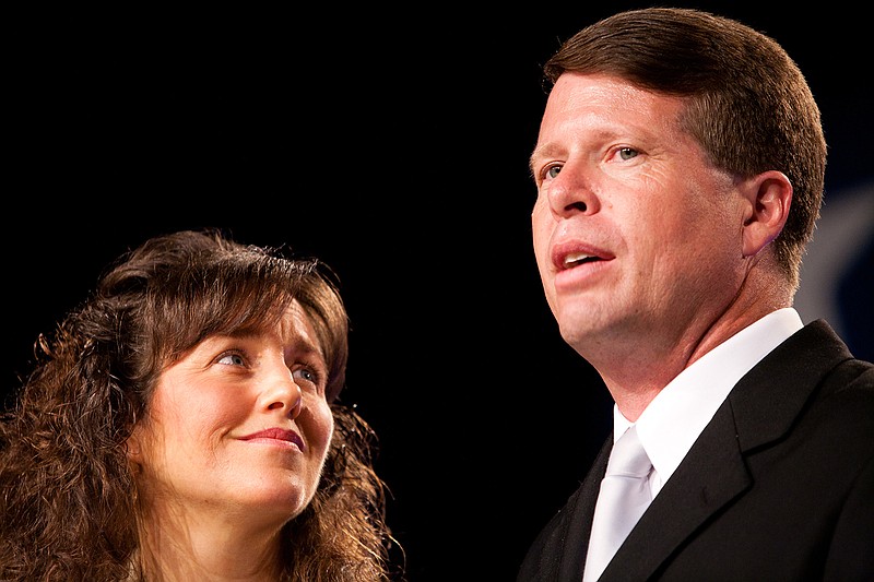 Michelle and Jim Bob Duggar starred in The Learning Channel TV show "19 Kids and Counting," which is the subject of the Amazon Prime Video docuseries “Shiny Happy People: Duggar Family Secrets.”
(Getty Images/TNS/Brendan Hoffman)