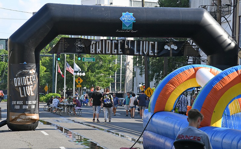 The view from the family fun area at Thursday's Bridge Street LIVE event in the Bridge Street Entertainment District. - Photo by Lance Brownfield of The Sentinel-Record