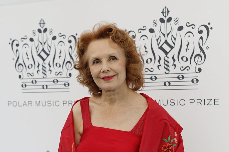 FILE - Composer Kaija Saariaho, of Finland, arrives for the Polar Music Prize ceremony, where she was named Polar Music Prize laureate Composer for 2013, at the Stockholm concert hall in Stockholm on Aug. 27, 2013. Saariaho, who wrote acclaimed works that made her the among the most prominent composers of the 21st century, died Friday, June 2, 2023, at her apartment in Paris, her family said in a statement posted on her Facebook page. She was 70. Saariaho had been diagnosed in February 2021 with glioblastoma, an aggressive and incurable brain tumor. (Christine Olsson/TT News Agency via AP, File)