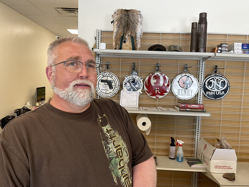 Keeling Grubb, owner of Eureka Gun & Pawn, which has applied for a permit to sell guns and pawn-shop items in Eureka Springs. (Arkansas Democrat-Gazette/Bill Bowden)