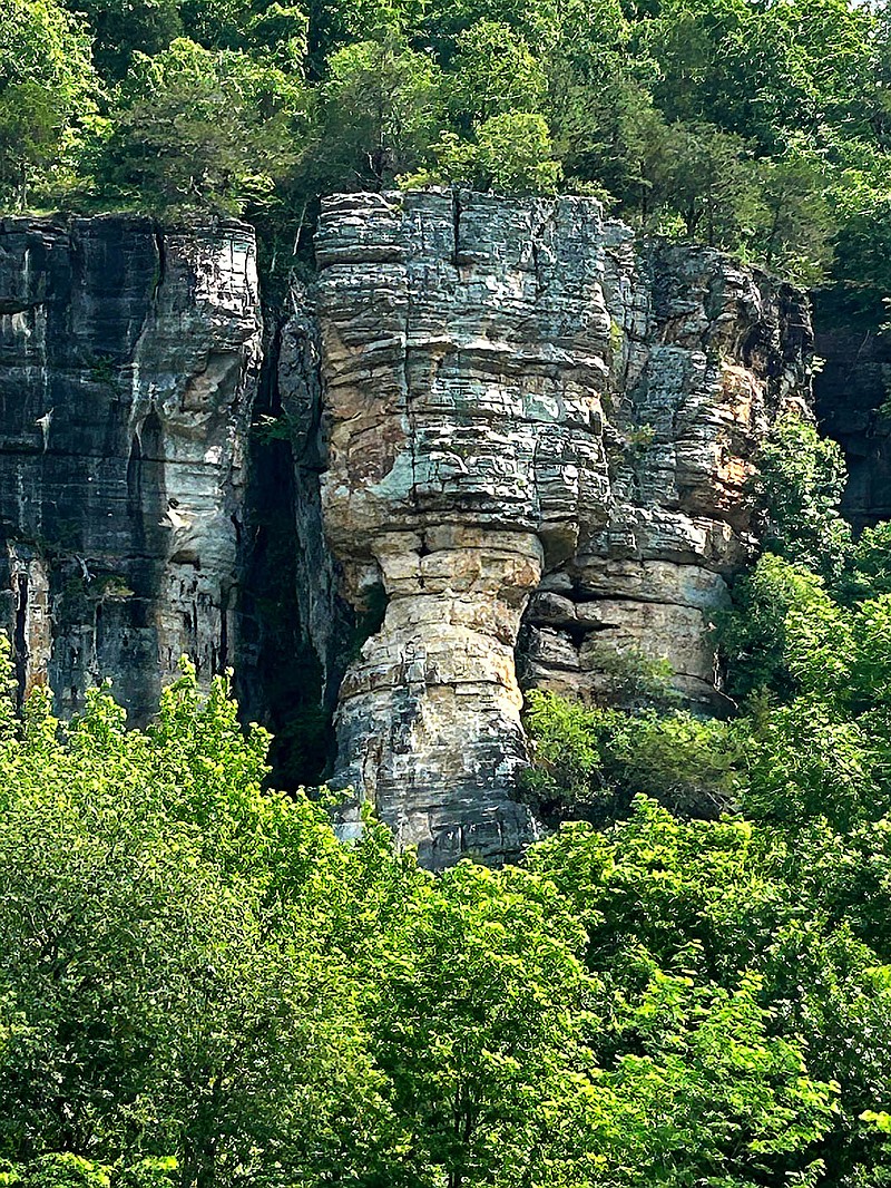 Randy Moll/Westside Eagle Observer
Rocky bluffs jut up from the Buffalo River Valley at the Steel Creek Campground on May 30.