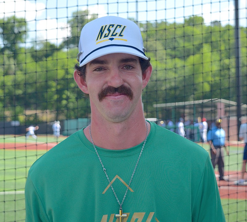 Gamblers head coach Jacob Barker is shown at Majestic Parks Babe Ruth Field Friday. The Gamblers are a new expansion team for the Natural State Collegiate League. - Photo by Donald Cross of The Sentinel-Record