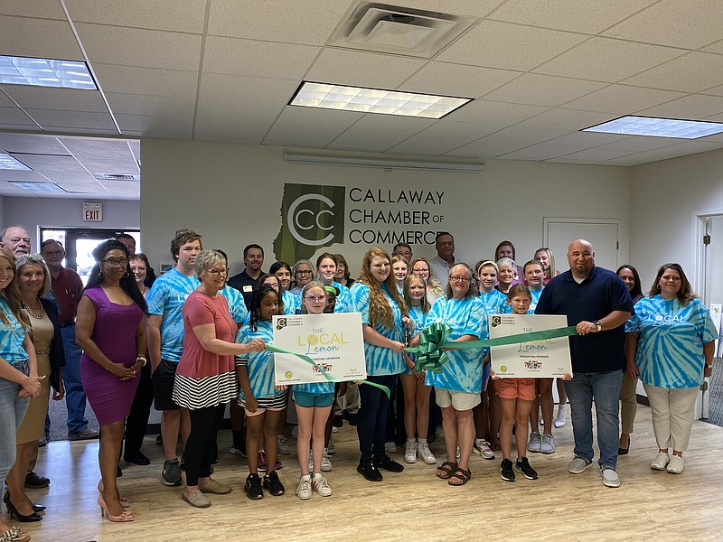 Anakin Bush/Fulton Sun photo: 
A ribbon cutting ceremony at the Callaway Chamber of Commerce to celebrate the launch of the second annual Local Lemon. The Local Lemon is a program that teaches area youth how to start, own and operate a business.