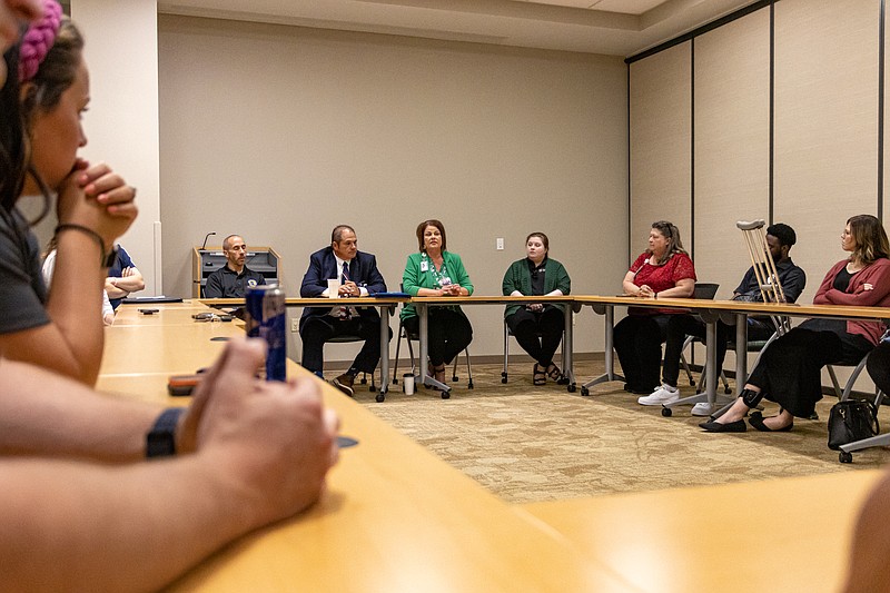 Josh Cobb/News Tribune. The Behavioral Health team at St. Marys Health held a mental health crisis response training for Jefferson City area Police Officers and First Responders on Friday morning. Members of the Behavioral Health Team at St. Marys Hospital, Jefferson City Police Department, Jefferson City Fire Department, and Lincoln University security attended this meeting.