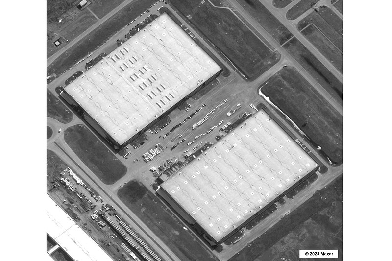 This image provided by Maxar Technologies and released by The White House shows an industrial site several hundred miles east of Moscow where U.S. intelligence officials believe Russia with Irans help, is building a factory to produce attack drones for use in its ongoing invasion of Ukraine. U.S. officials believe the plant in Russias Alabuga special economic zone could be operational by early next year. (Satellite image ©2023 Maxar Technologies via AP)