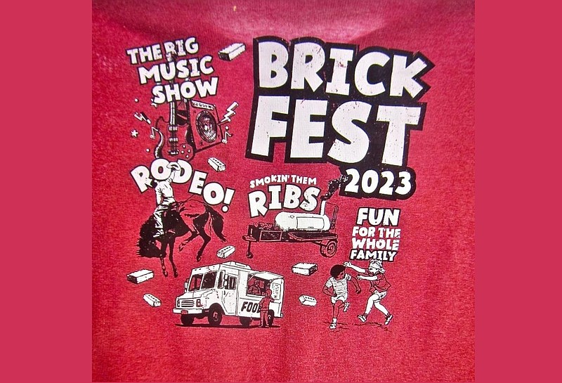 A colorful poster advertises Malverns 2023 Brickfest. (Special to the Democrat-Gazette /Marcia Schnedler)