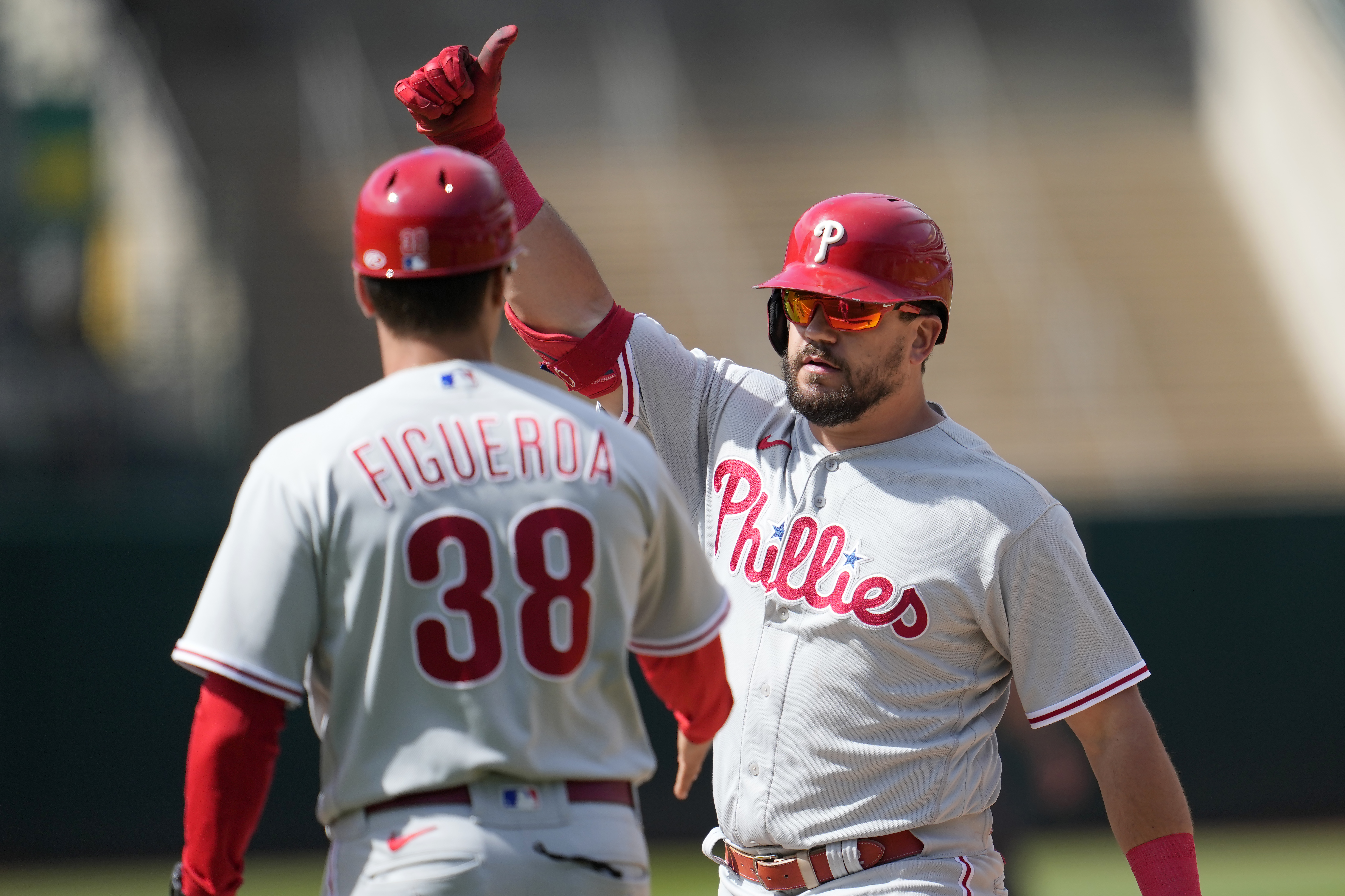 Schwarber homers on 1st pitch, Phillies beat A's 6-1 and stretch