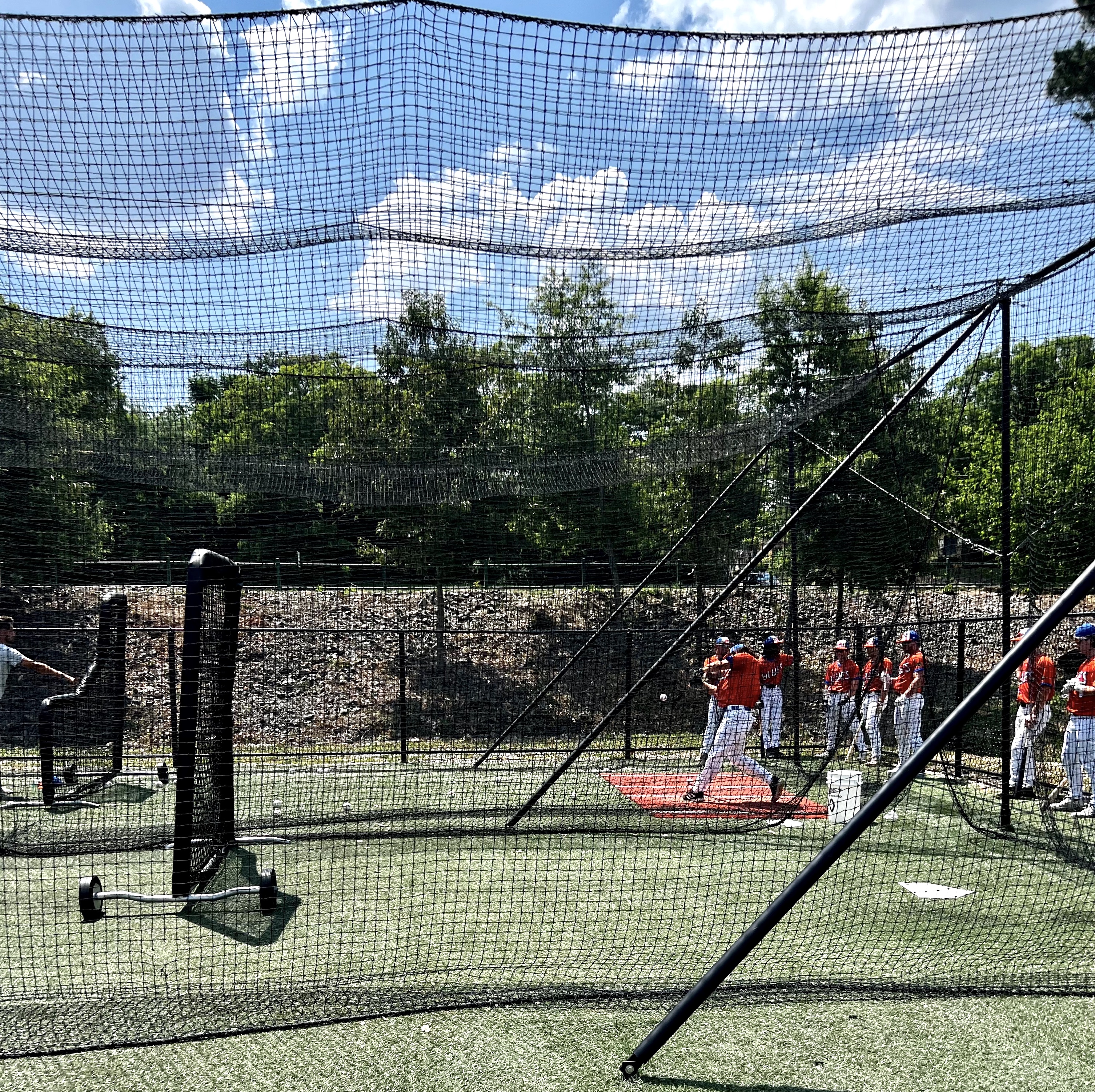 Blues take batting practice 