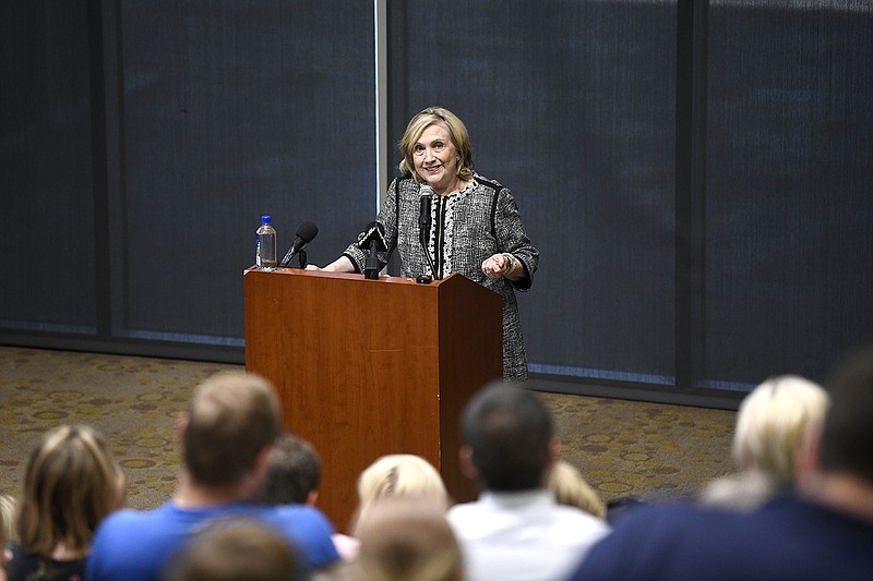 Hillary Clinton addresses the audience during the ten-year anniversary of the Hillary Rodham Clinton Childrens Library in Little Rock on Monday, June 26, 2023.

(Arkansas Democrat-Gazette/Stephen Swofford)