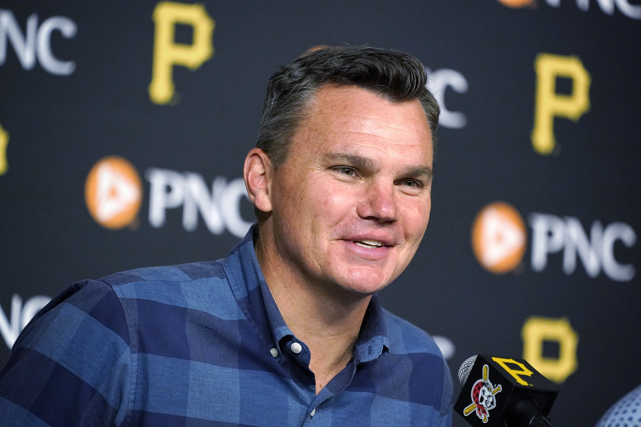 Pittsburgh Pirates first round draft pick, pitcher Paul Skenes meets with  reporters after signing with the team in Pittsburgh, Tuesday, July 18,  2023. The Pirates drafted Skenes first player overall in this