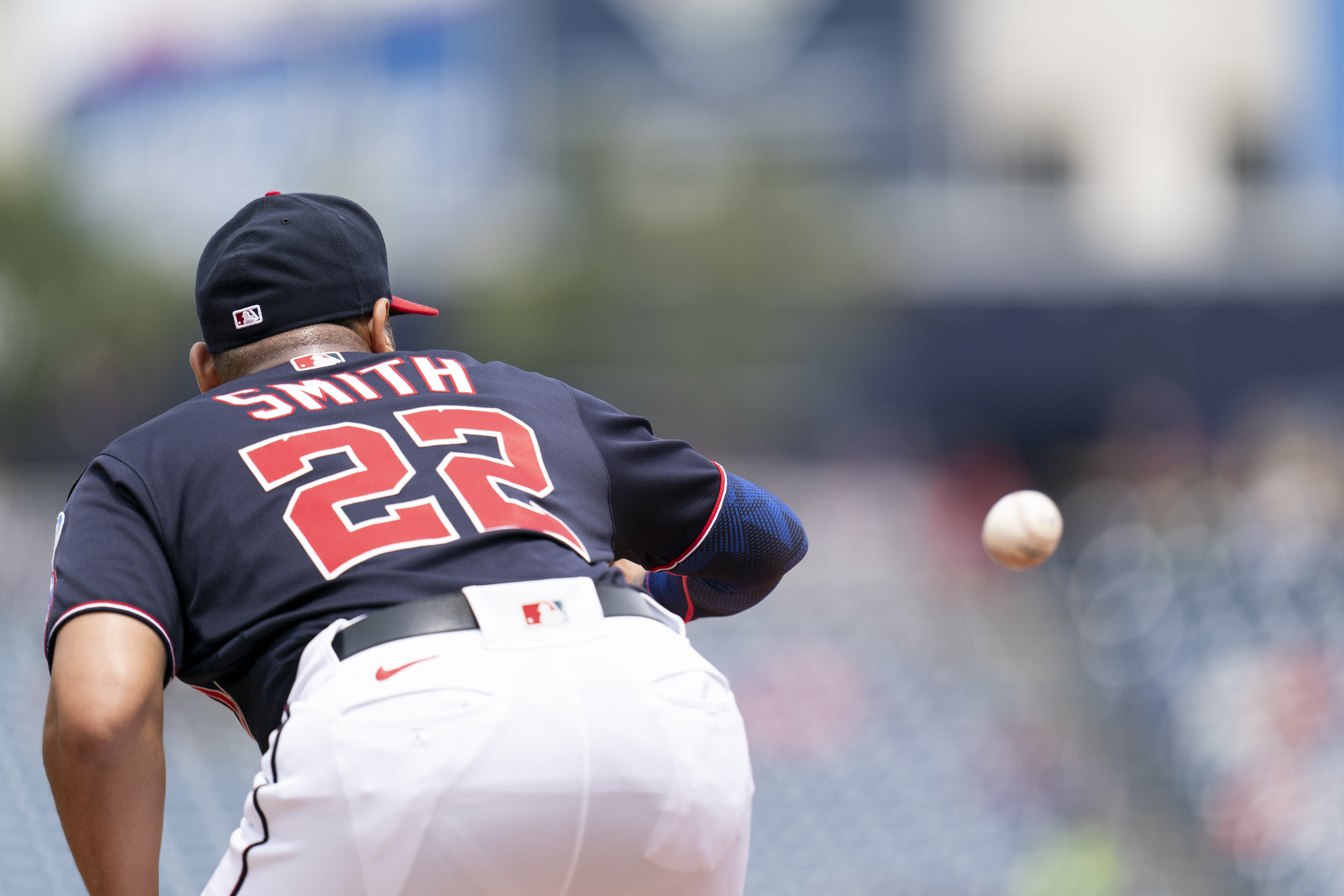 WASHINGTON, DC - July 09: Washington Nationals starting pitcher Patrick  Corbin (46) pitches during the Texas Rangers versus the Washington Nationals  on July 9, 2023 at Nationals Park in Washington, D.C. (Photo