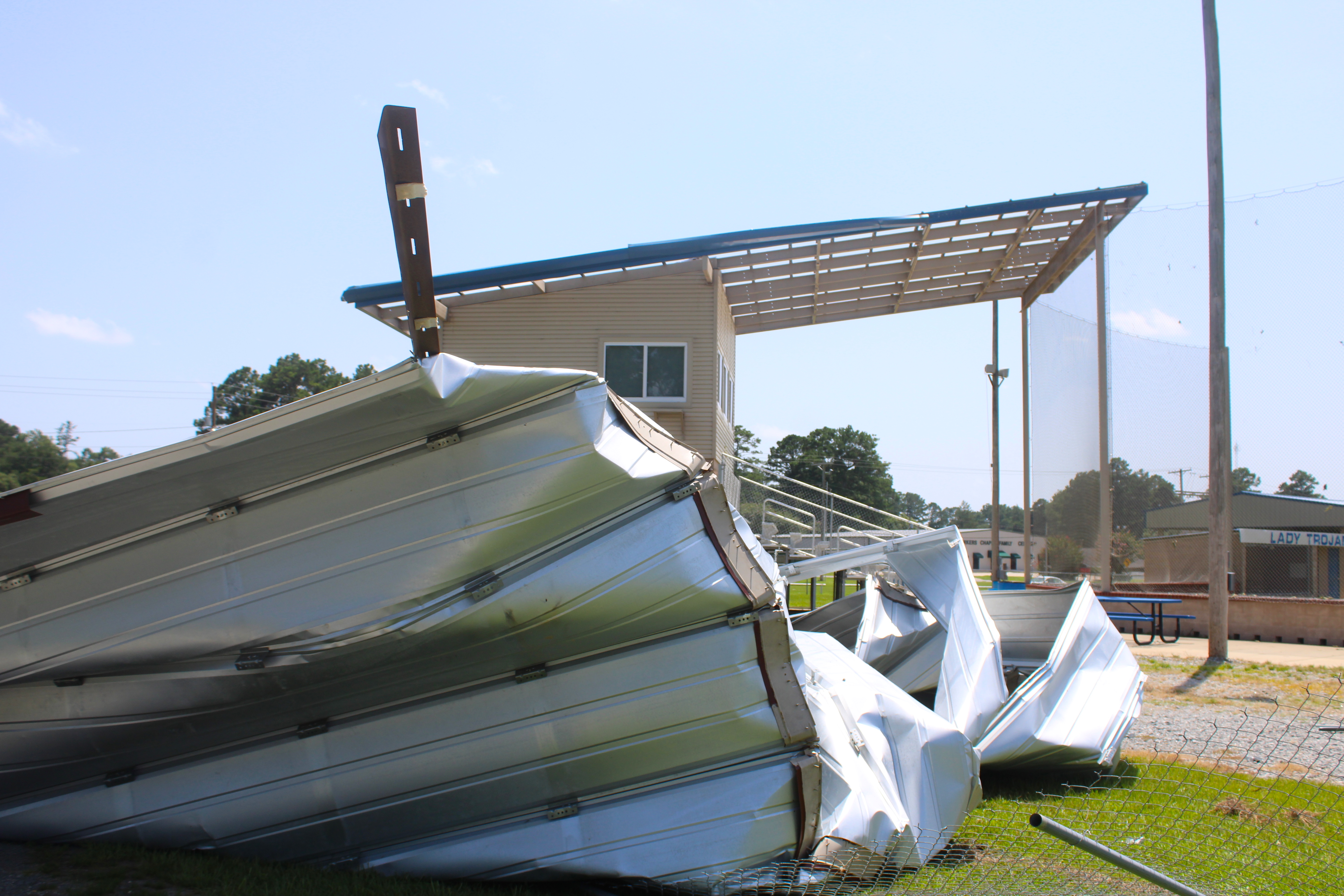 Winds tear roof off PC softball stadium press box - Vimarsana News