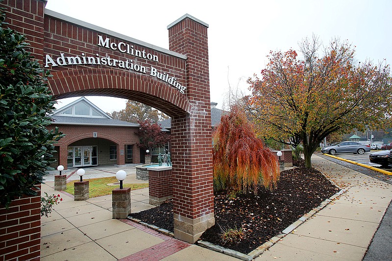 The Fayetteville Public Schools McClinton Administration Building is seen Nov. 7, 2017, in Fayetteville.
(File Photo/NWA Democrat-Gazette)