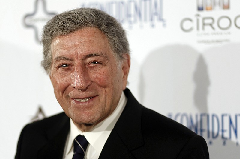 Honoree Tony Bennett arrives at the Los Angeles Confidential Magazine 2012 Grammys Celebration in Beverly Hills, Calif., Thursday, Feb. 9, 2012. Bennett, the eminent and timeless stylist whose devotion to classic American songs and knack for creating new standards such as "I Left My Heart In San Francisco" graced a decadeslong career that brought him admirers from Frank Sinatra to Lady Gaga, died Friday, July 21, 2023. He was 96. (AP Photo/Matt Sayles, File)