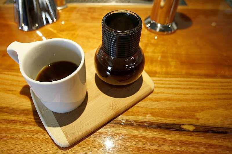 A Kalita Wave style Ethiopian Yirgachaffe Kocher is pictured from the pour over bar at Onyx Coffee Lab in Fayetteville. (NWA Democrat-Gazette File Photo)