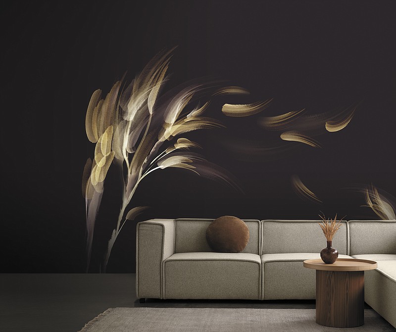 New Zealand designer Emma Hayes's Willow wallpaper in shown in chocolate colorway. Hayes draws much of her inspiration from the landscape around her. Wallpaper is back in a big way, decor experts say, and many make a statement through story or texture.  (Emma Hayes via AP)