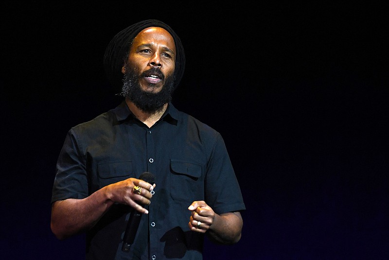 Musician Ziggy Marley speaks onstage while promoting the upcoming film "Bob Marley: One Love" during Paramount Pictures' presentation at CinemaCon 2023, the official convention of the National Association of Theatre Owners (NATO), at The Colosseum at Caesars Palace in Las Vegas on April 27, 2023.
(AFP via Getty Images/TNS/(Valerie Macon)