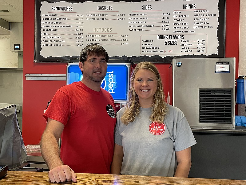 Democrat photo/ Kaden Quinn: 
5 and 50 Drive-In owners Trevor and Holly Higgins bring their business' second location to California.