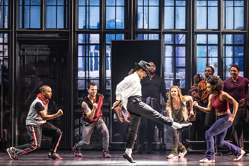 Roman Banks as MJ and the cast of the "MJ the Musical" First National Tour. (Matthew Murphy/Provided photo/TNS)