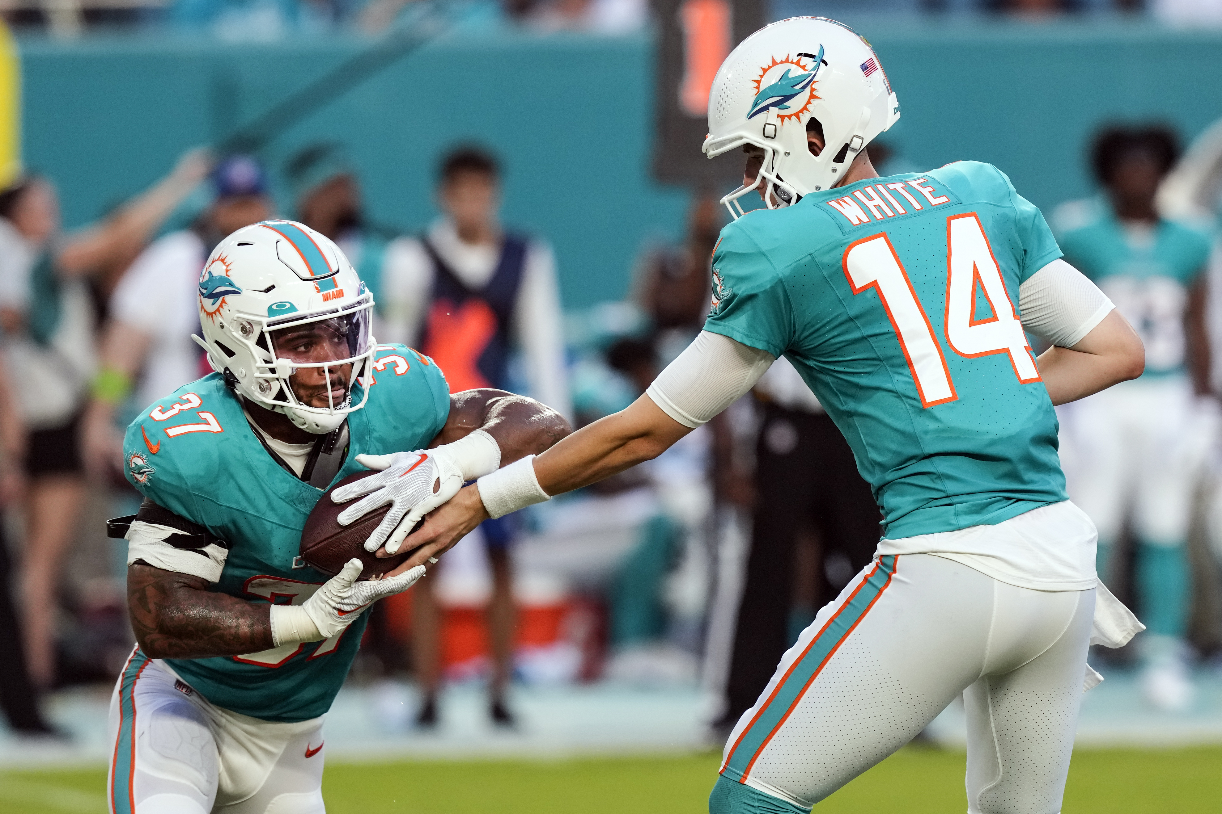 Miami Dolphins first preseason game in the hands of White and Thompson as  Tua will sit it out