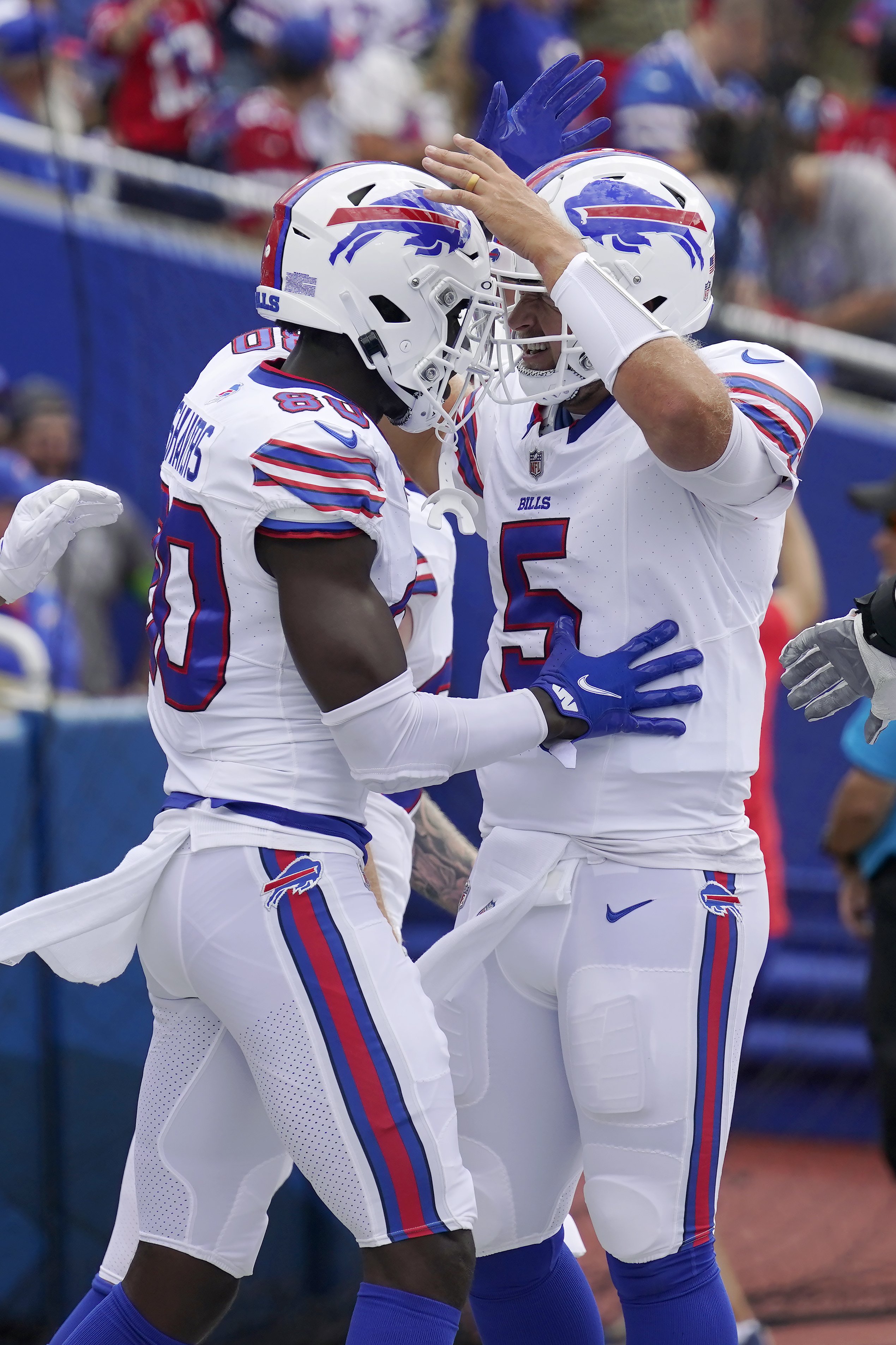 Buffalo Bills quarterback Matt Barkley (5) rolls out to throw