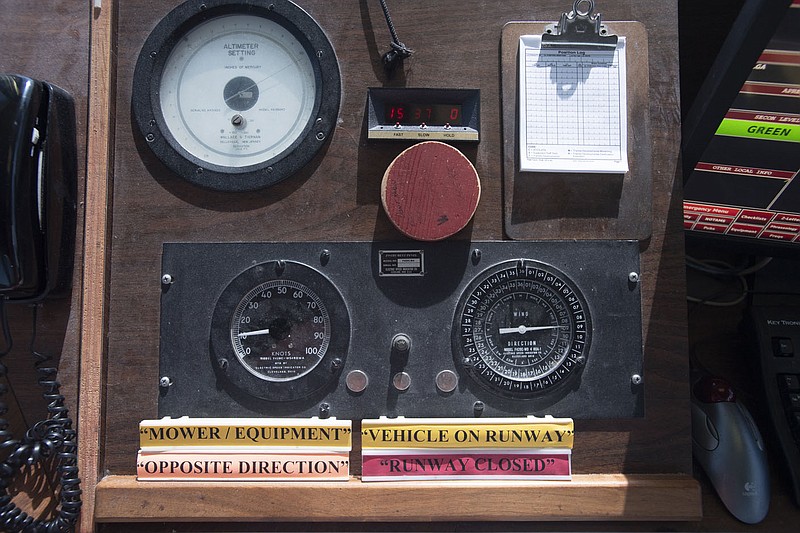 Antiquated equipment is seen Friday Aug. 18, 2023 in the air traffic control tower at the Springdale Municipal Airport.  Visit nwaonline.com/photo for today's photo gallery.   (NWA Democrat-Gazette/J.T. Wampler)