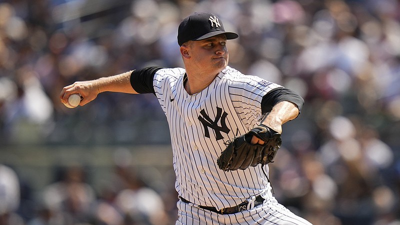 New York Yankees' Clarke Schmidt pitches during the first inning of a baseball game against the Boston Red Sox on Sunday, in New York. - AP Photo/Frank Franklin II