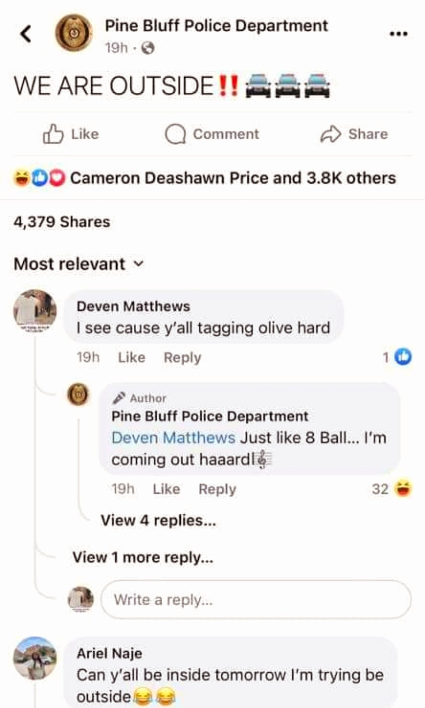 Pine Bluff Police Department’s social media posts a big hit