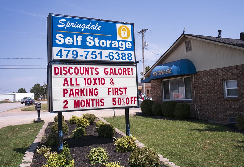 The Springdale Self Storage is shown, Thursday, August 24, 2023 in Springdale. Visit nwaonline.com/photos for today's photo gallery.

(NWA Democrat-Gazette/Charlie Kaijo)